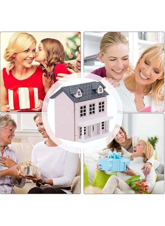 Doll House Toy for Kids Handmade Tiny House Toys Villa Small House Miniature Villa for Children Miniature House Model kit for Children Tiny House Building, Pink, MKH5Q1TFVMGKEEMK5CM
