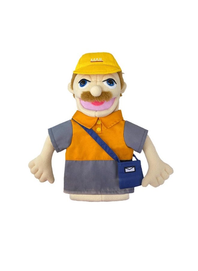 1 Pcs Mailman Occupation Professional Figurine Role Playing Parent-Child Interaction Toy Family Companionship Plush Doll Figurine Toy Hand Puppet