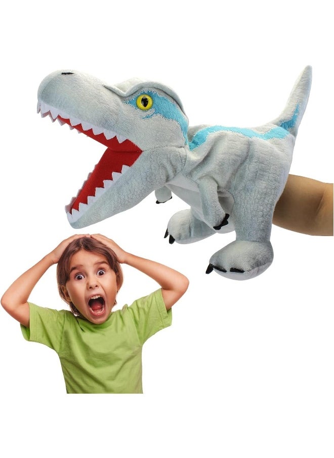 Dinosaur Hand Puppet Velociraptor Jurassic World Stuffed Animal Soft Plush Toy Open Movable Mouth Finger Gift Birthday Gifts For Kids Creative Role Play