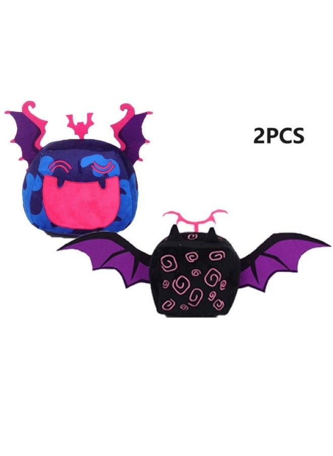 2 Pcs Roblox Blox Fruit Plush Toy Big Bat Dizzy Box And Bat Big Mouth Box 15 Cm Gift For Fans Girls And Boys