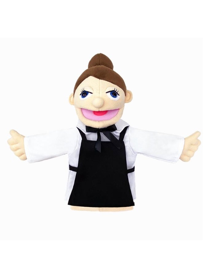 1 Pcs Waiter Occupation Professional Figurine Role Playing Parent-Child Interaction Toy Family Companionship Plush Doll Figurine Toy Hand Puppet