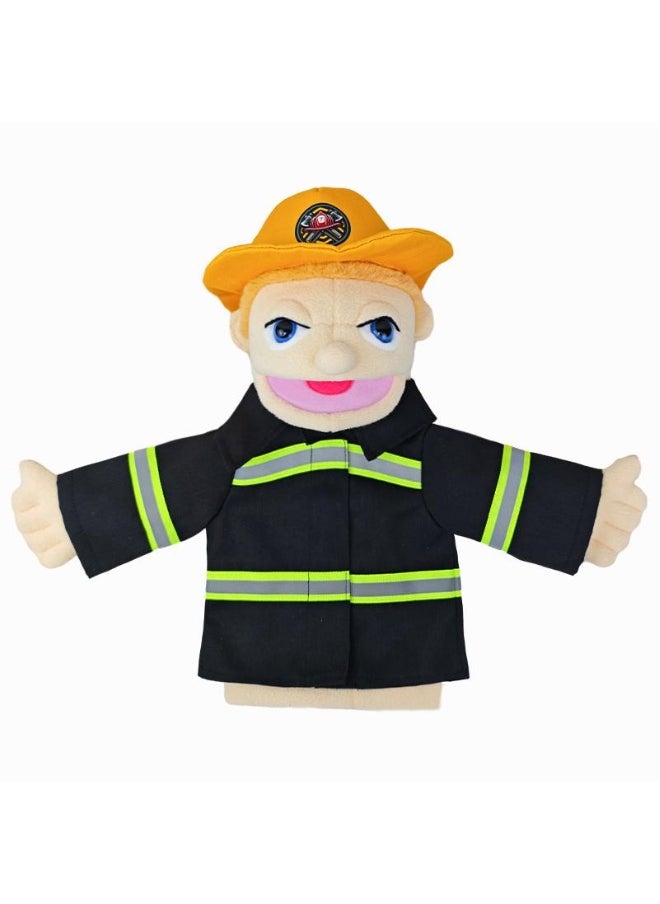 1 Pcs Firemen Occupation Professional Figurine Role Playing Parent-Child Interaction Toy Family Companionship Plush Doll Figurine Toy Hand Puppet