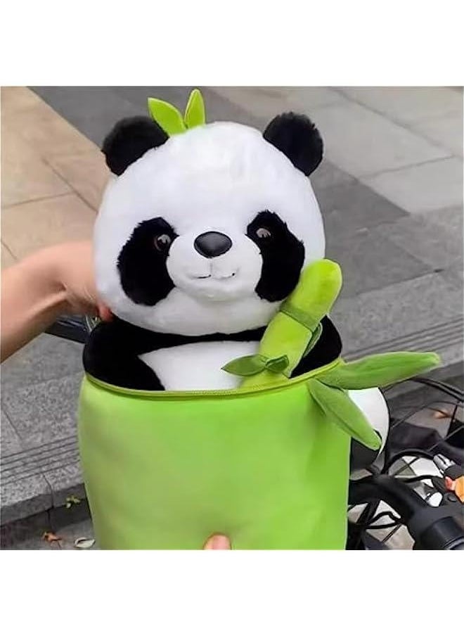 WeightedPlush 12 Cute Panda Plush with Bamboo, Soft Panda in Bamboo Stuffed Animals Toy, Kawaii Panda Bear Plushies Doll Gifts for Kids Girls Boys Birthday