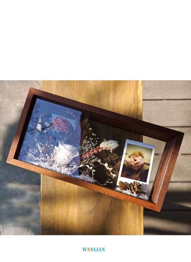 Shadow Photo Frame Wooden Double-Sided High-Definition Plexiglass Storage Box Shattered Resistant Glass And Drawer For Dried Flowers Specimens Handicrafts Photos
