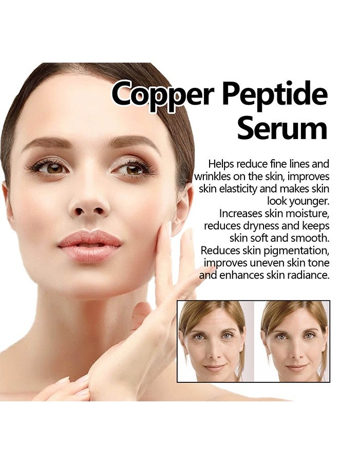 Copper Peptides Serum - Face Care for Women - Copper Peptides Dark Spot Correcting Glow Serum - Hyaluronic Acid Serum Skincare - Hydrating Improving Damaged Skin & Making Skin Radiant 30ml