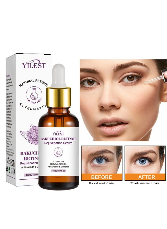 Bakuchiol Retinol Rejuvenation Serum, Retinol Serum for Wrinkles Retinol Serum Face Serum for All Skin, Retinol Serum Wrinkles for Man&Women 30ml