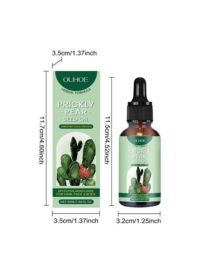 Prickly Pear Seed Oil, Organic Prickly Pear Oil, Cactus Facial Essence, Prickly Pear Seed Oil Skin Moisturizer, for Skin, Face, Hair 50ml