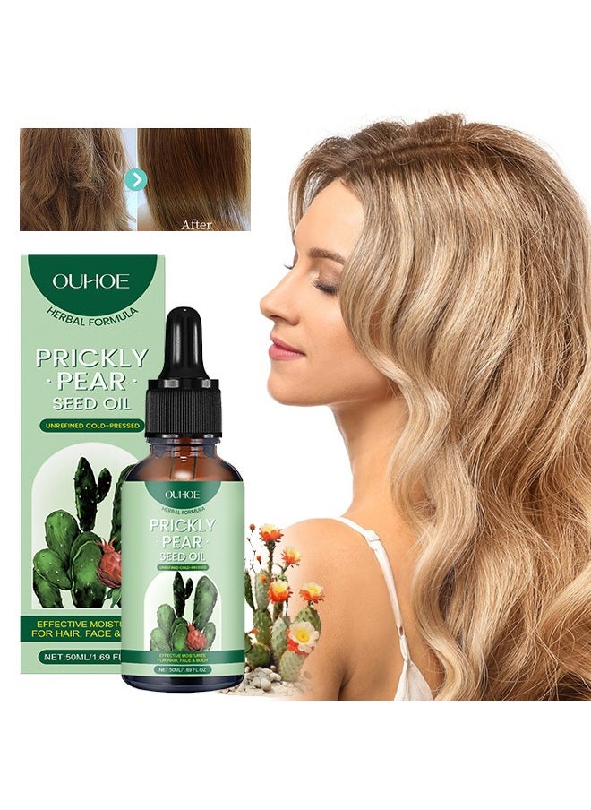 Prickly Pear Seed Oil, Organic Prickly Pear Oil, Cactus Facial Essence, Prickly Pear Seed Oil Skin Moisturizer, for Skin, Face, Hair 50ml