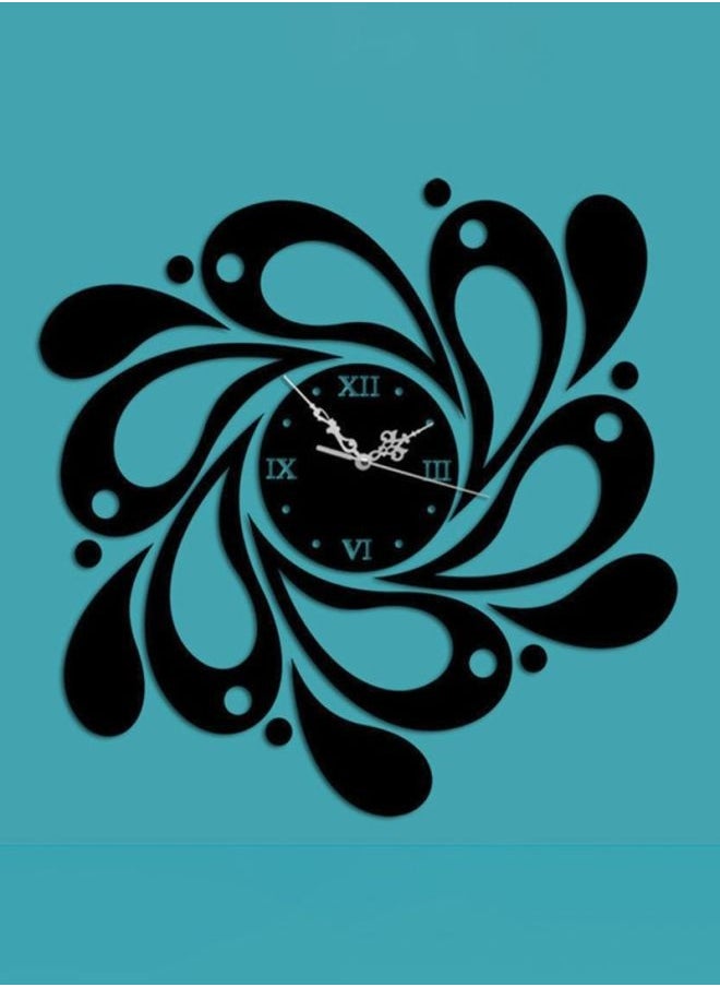 Art Mirror Wall Clock Sticker Black Standard
