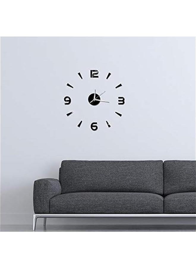 Large 3D DIY Wall Clock,Modern Frameless DIY Wall Clock, Wall Clock Decor Sticker DIY Clock kit for Home Living Room Bedroom Office Wall Decorations,Frameless DIY Wall Clock