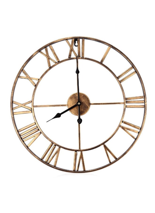 Roman Numeral Round Wall Clock Antique Bronze Color