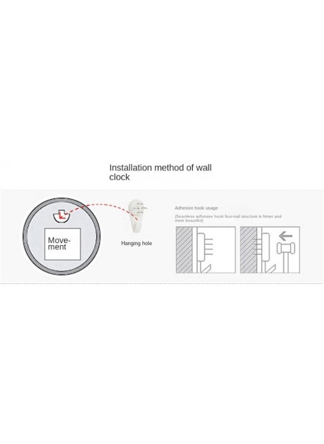 12 Inch Fashionable Silent Wall Clock Minimalist Clock