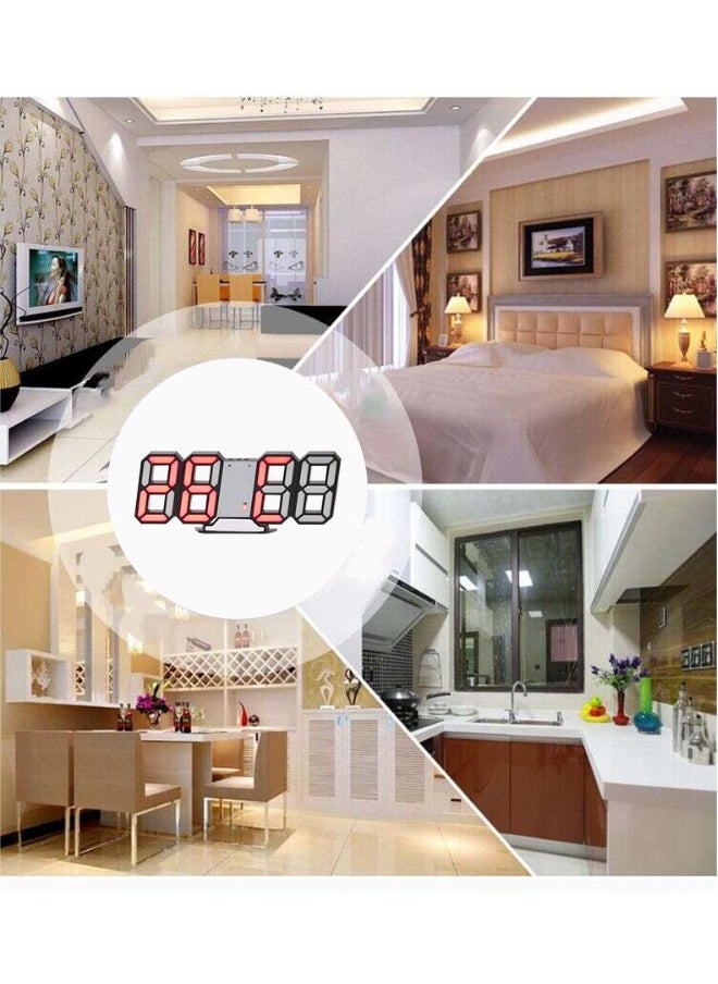 Intelligent 3D Clock Led Digital Alarm Clock Electronic Clock Living Room Wall Mounted Clock Indoor Temperature Clock