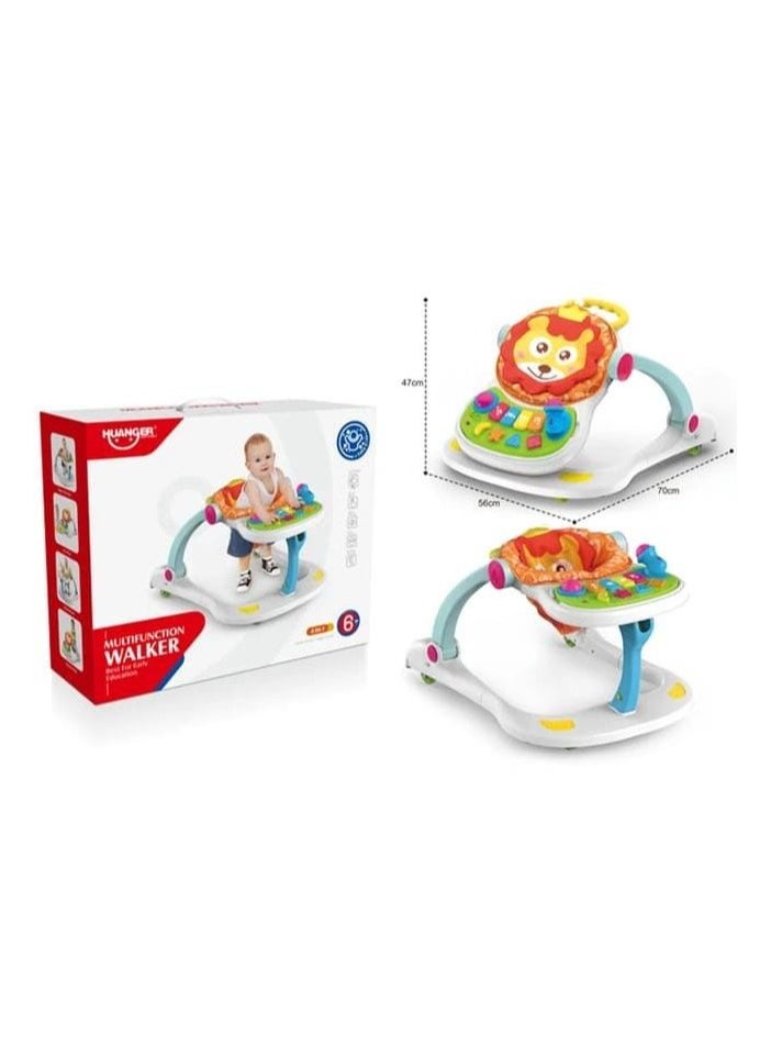 Baby Walker Activity Toddler 4 in 1 Multi-Function Sit-to-Stand Learning Walker, Game Car, Dining Car, Walker