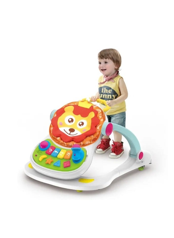 Baby Walker Activity Toddler 4 in 1 Multi-Function Sit-to-Stand Learning Walker, Game Car, Dining Car, Walker