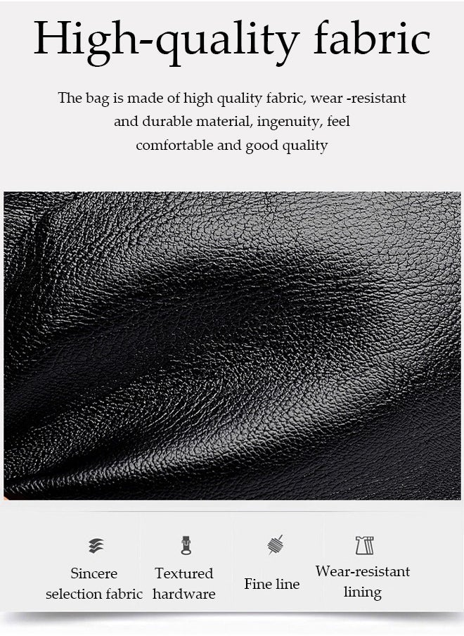 Women's crossbody bag, PU square bucket handbag, adjustable shoulder strap, suitable for storing mobile phones, power banks, umbrellas, cosmetics, 23 * 17 * 12cm, black