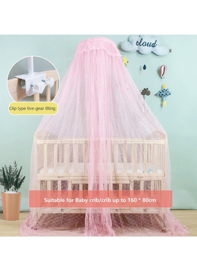 Mosquito Net With Stand Pink Suitable For Baby Crib Up To 160 * 80Cm