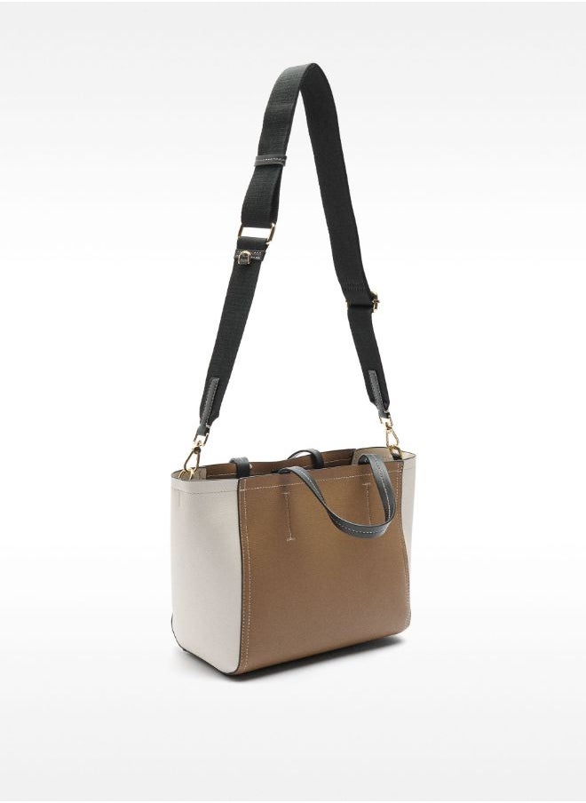 COLOR BLOCK TOTE BAG