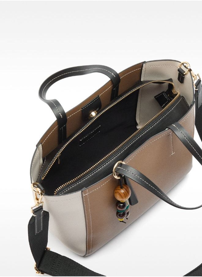 COLOR BLOCK TOTE BAG