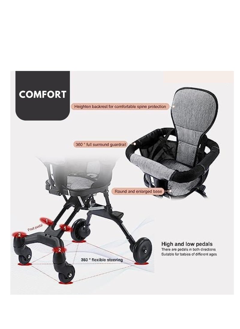 Baby Stroller Lightweight Foldable for Travel – Cabin Friendly Trolley Pram for Kids, Perfect for Airplane Travel, Shopping, Walking, Ideal for Babies and Toddlers Up to 5 Years