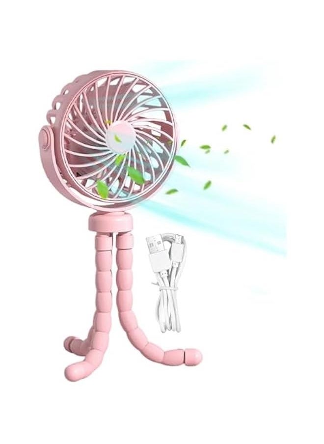 Clip on Fan for Stroller, Clip on Fan for Crib, Stroller Fan Clip on Battery Operated, Stroller on Battery Operated Portable Light Octopus Legs on Fan Low Noise Rechargeables Lights Car Seats on Bab