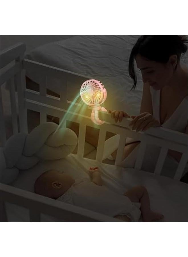 Clip on Fan for Stroller, Clip on Fan for Crib, Stroller Fan Clip on Battery Operated, Stroller on Battery Operated Portable Light Octopus Legs on Fan Low Noise Rechargeables Lights Car Seats on Bab