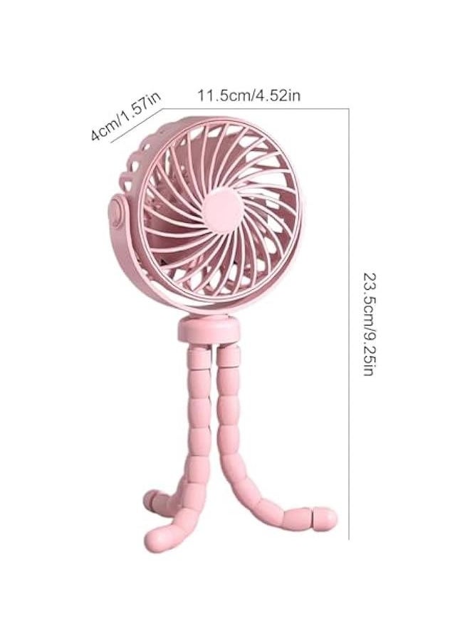 Clip on Fan for Stroller, Clip on Fan for Crib, Stroller Fan Clip on Battery Operated, Stroller on Battery Operated Portable Light Octopus Legs on Fan Low Noise Rechargeables Lights Car Seats on Bab