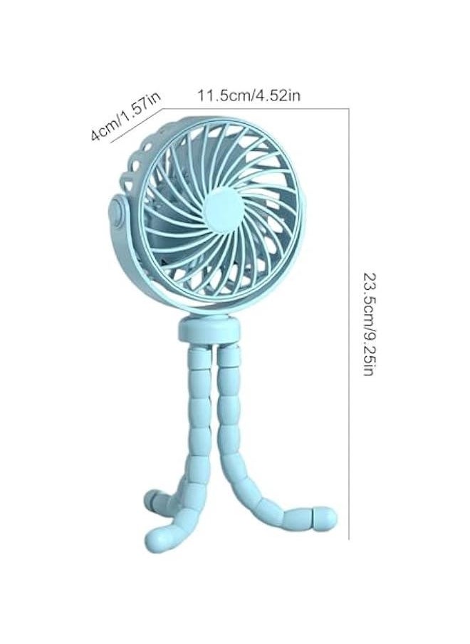 Clip on Fan for Stroller, Clip on Fan for Crib, Stroller Fan Clip on Battery Operated, Stroller on Battery Operated Portable Light Octopus Legs on Fan Low Noise Rechargeables Lights Car Seats on Bab