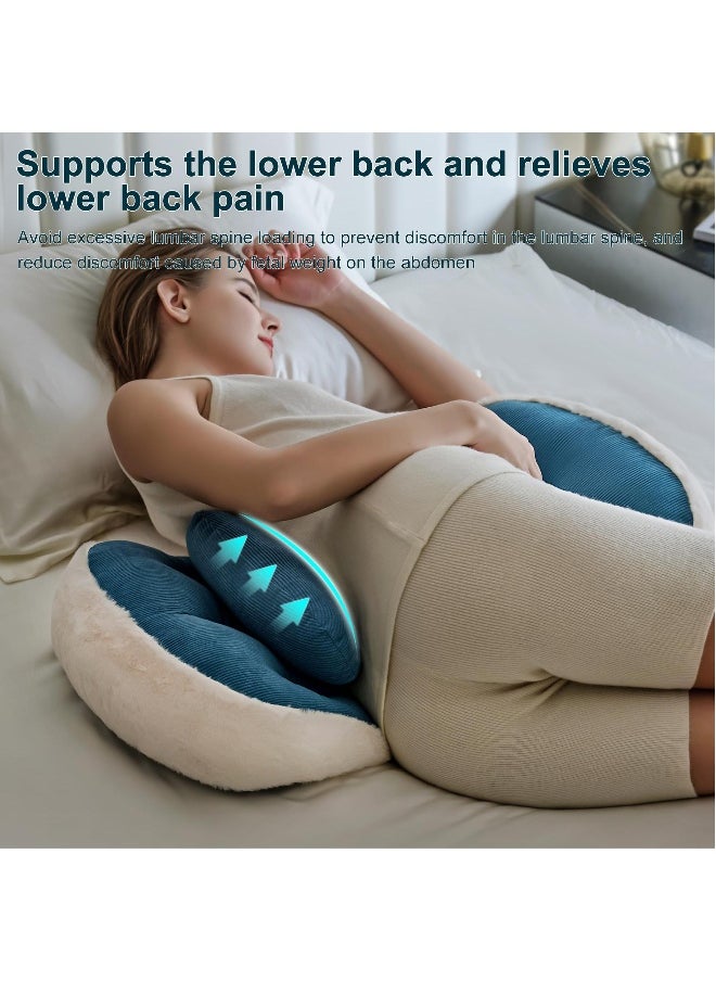 Pregnant Women's Pillow For Waist Protection Side Lying Pillow Abdominal Support Sleeping During Pregnancy U-Shaped Backrest Pillow Adjustable Removable And Washable With A Laundry Bag