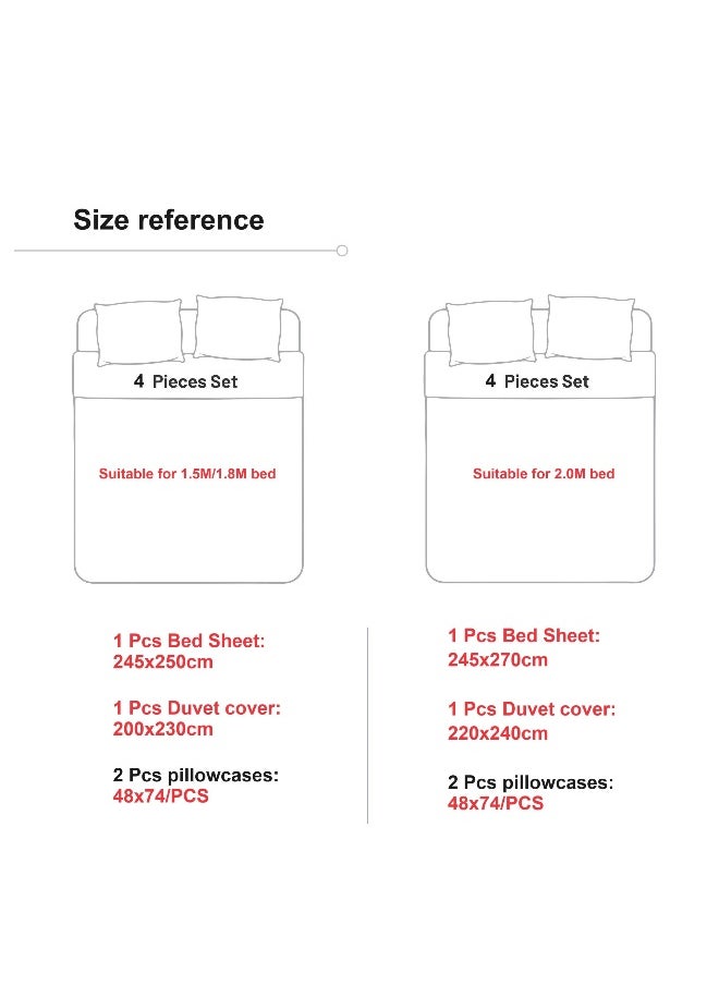 4-Piece Cotton Comfortable Set Bed Sheet Set Gift Birthday Gift Moving Gift