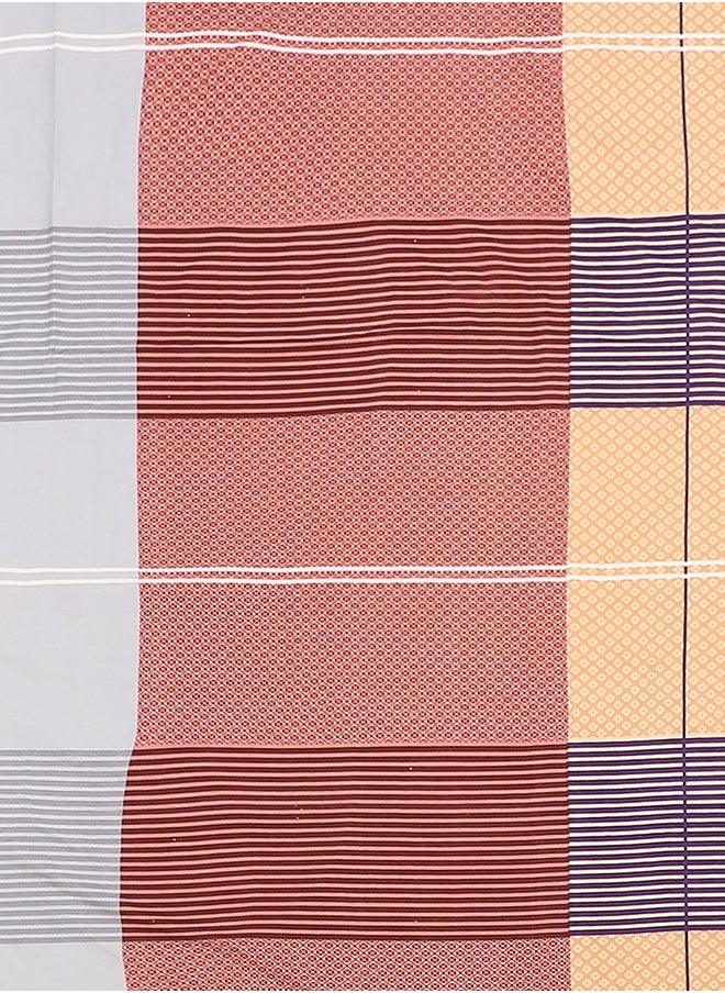 Spring Summer Collection-Cotton Rich Double Bedsheet with 2 Pillow Covers for Bed Room, Home, Hotel-120 GSM, 210 X 215 Cm