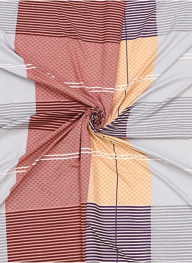 Spring Summer Collection-Cotton Rich Double Bedsheet with 2 Pillow Covers for Bed Room, Home, Hotel-120 GSM, 210 X 215 Cm
