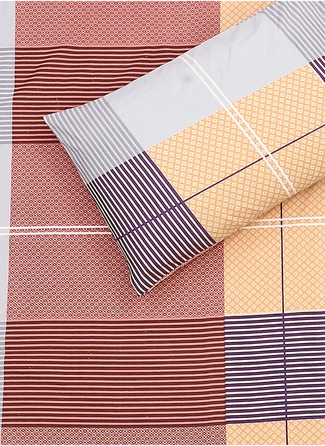 Spring Summer Collection-Cotton Rich Double Bedsheet with 2 Pillow Covers for Bed Room, Home, Hotel-120 GSM, 210 X 215 Cm