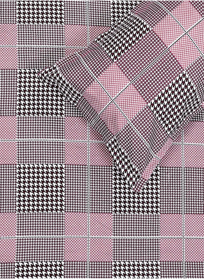 Spring Summer Collection-Cotton Rich Double Bedsheet with 2 Pillow Covers for Bed Room, Home, Hotel-120 GSM, Grey Square, 210 X 215 Cm