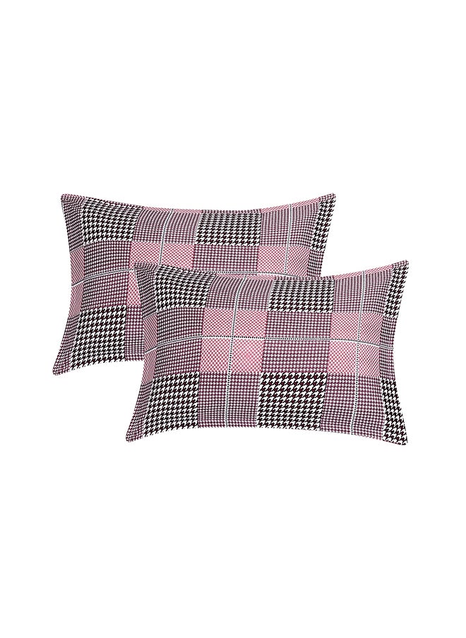 Spring Summer Collection-Cotton Rich Double Bedsheet with 2 Pillow Covers for Bed Room, Home, Hotel-120 GSM, Grey Square, 210 X 215 Cm