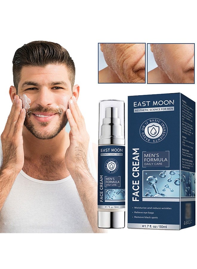 Face Cream - 6 In 1 Mens Face Moisturizer For Under Eye Bags, Moisturizing Face Cream For Men, Nourishing Skin And Wrinkles Face Cream For Dark Spots, Fine Lines, Crows Feet Eye 50ML
