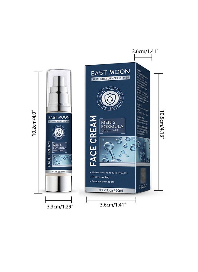 Face Cream - 6 In 1 Mens Face Moisturizer For Under Eye Bags, Moisturizing Face Cream For Men, Nourishing Skin And Wrinkles Face Cream For Dark Spots, Fine Lines, Crows Feet Eye 50ML