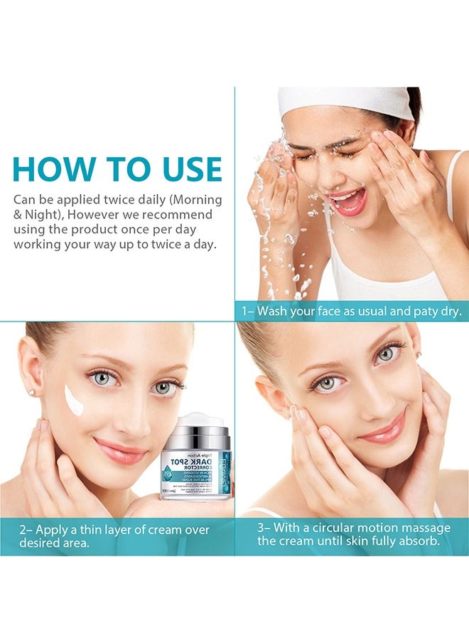Dark Spot Corrector, Whitening Freckle Cream Remove Melasma Cream, Dark Spot Remover for Face Hyperpigmentation, Smooth Skin Face Moisturizer Cream for All Skin Types 50ml