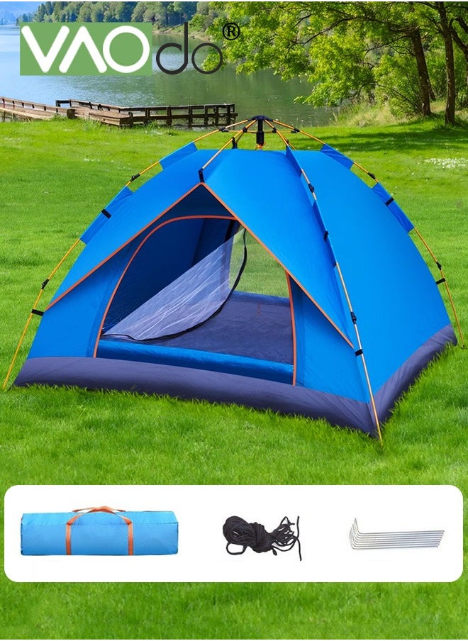 3-4 Person Camping Sun Protection Tent with Carrying Bag, Automatic Tents for Camping Waterproof Family Camping Tent, Easy Set Up Tent, Portable Windproof With Mosquito Net Tent for Camping Hiking Traveling