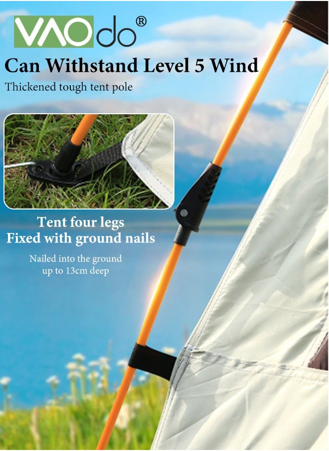 3-4 Person Camping Sun Protection Tent with Carrying Bag, Automatic Tents for Camping Waterproof Family Camping Tent, Easy Set Up Tent, Portable Windproof With Mosquito Net Tent for Camping Hiking Traveling