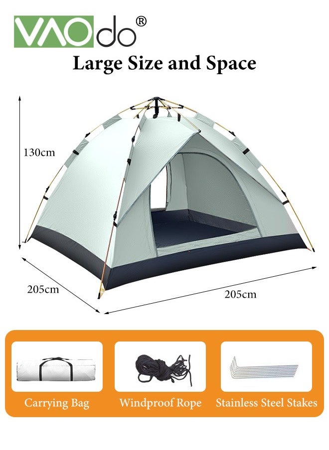 3-4 Person Camping Sun Protection Tent with Carrying Bag, Automatic Tents for Camping Waterproof Family Camping Tent, Easy Set Up Tent, Portable Windproof With Mosquito Net Tent for Camping Hiking Traveling