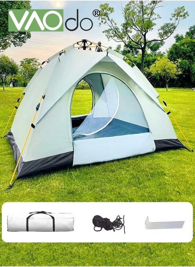 3-4 Person Camping Sun Protection Tent with Carrying Bag, Automatic Tents for Camping Waterproof Family Camping Tent, Easy Set Up Tent, Portable Windproof With Mosquito Net Tent for Camping Hiking Traveling