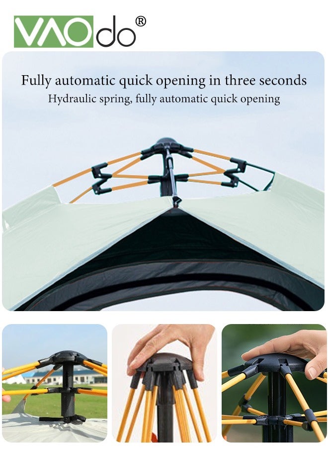 3-4 Person Camping Sun Protection Tent with Carrying Bag, Automatic Tents for Camping Waterproof Family Camping Tent, Easy Set Up Tent, Portable Windproof With Mosquito Net Tent for Camping Hiking Traveling