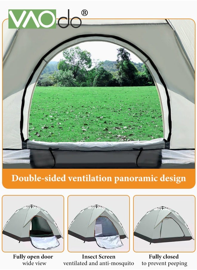 3-4 Person Camping Sun Protection Tent with Carrying Bag, Automatic Tents for Camping Waterproof Family Camping Tent, Easy Set Up Tent, Portable Windproof With Mosquito Net Tent for Camping Hiking Traveling