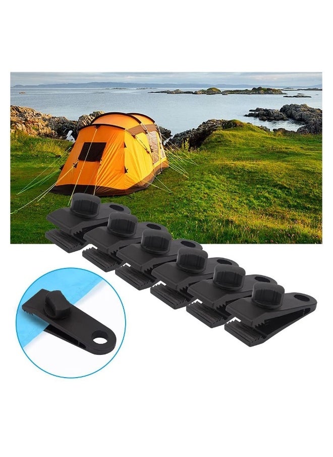 10 Sets of Bungee Balls and Tarp Clips Black 6 Inches Ball Cord Heavy Duty Lock Grip Clamps Shark Fasteners Holder for Camping Tents Cargo Pool Awning Car Cover Holding Wire Hoses
