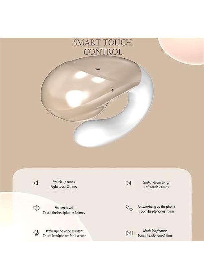 Wireless Headset Clip On Open Ear Earbuds Wireless Ear Clip Bone Conduction Headphones Open Ear Buds Ear Clip Induction Earphones Bone Conducting Head Phones Clip On Induction Headphones