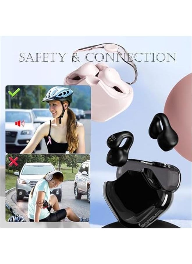 Wireless Open Ear Earbuds Bone Conduction Bluetooth Clip On Headphones Sports Wireless Open Ear Bone Conduction Conducting Headphones Bluetooth Bone Conduction Ear Clip Earbuds