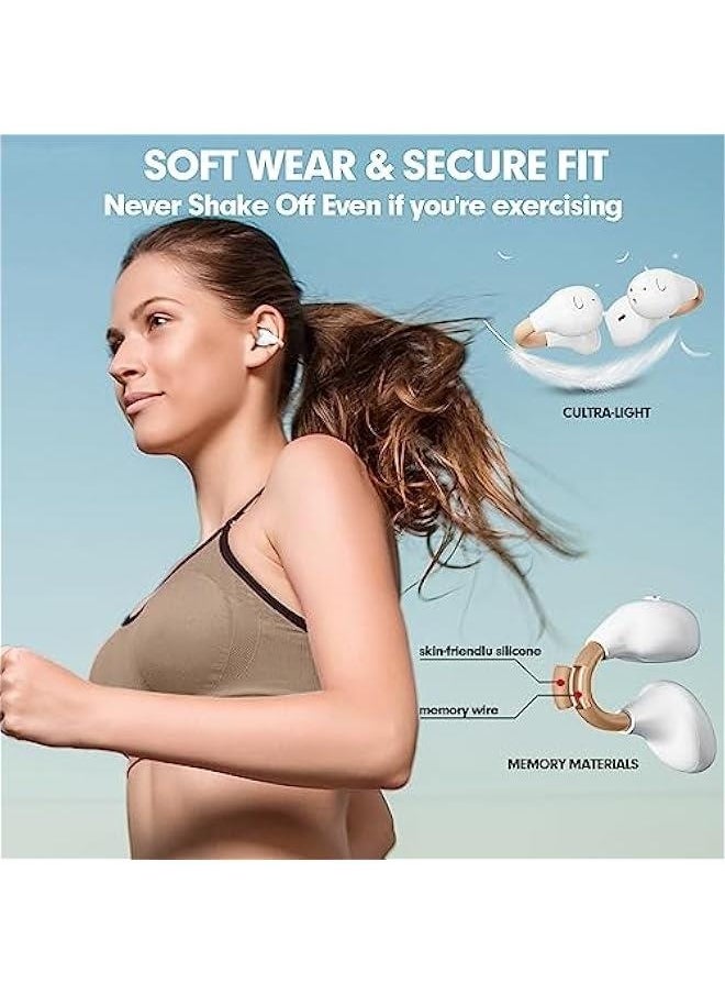 Wireless Bluetooth Ear Clips Ear Buds Clip On Earbuds Open Ear Headphones Wireless Ear Clip Bone Conduction Headphones Earbuds Headset Bone Conducting Head Set Bone Induction Earphones