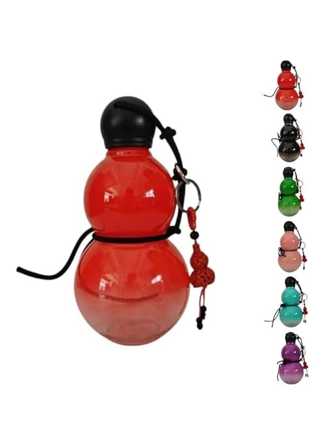 Gourd Water Bottle, Gourd Bottle, Gourd Sports Water Bottle Travel Water Bottle for Gym, Bottle Gourd, Durable Gourd Style Water Bottle, Chinese Retro-Inspired Gourd Bottle (Red)