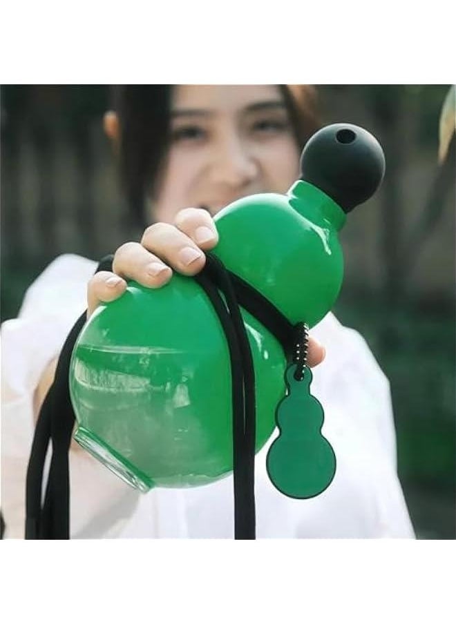 Gourd Water Bottle, Gourd Bottle, Gourd Sports Water Bottle Travel Water Bottle for Gym, Bottle Gourd, Durable Gourd Style Water Bottle, Chinese Retro-Inspired Gourd Bottle (Light pink)
